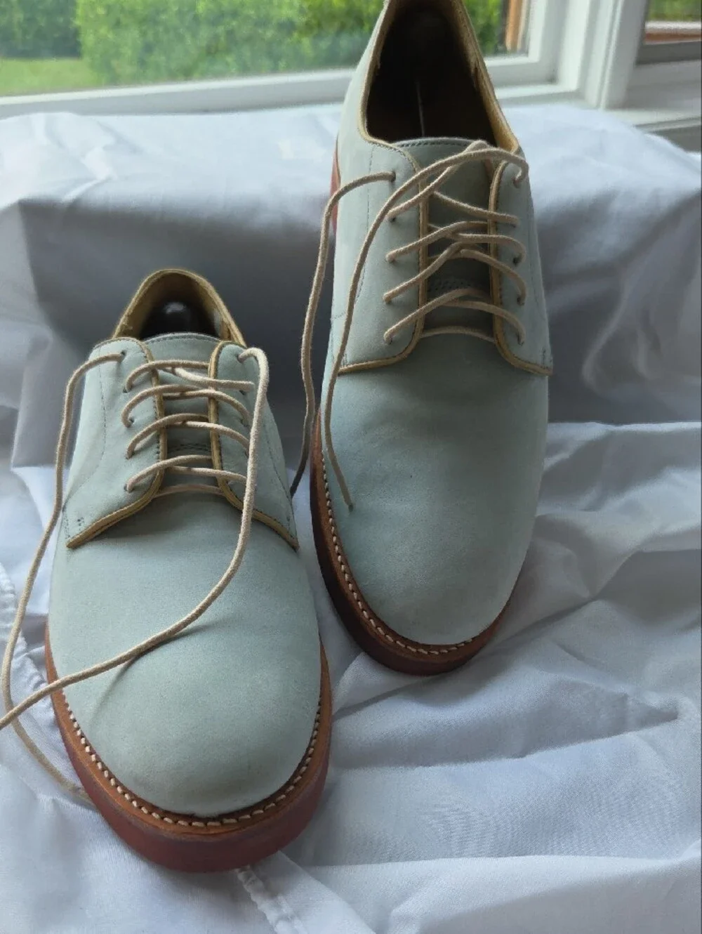 Brooks Brothers Pale Blue Leather Derby Shoes